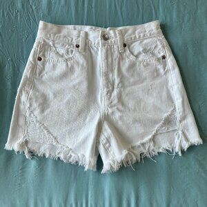 Highest Rise Mom Short Jeans White American Eagle - LIKE NEW